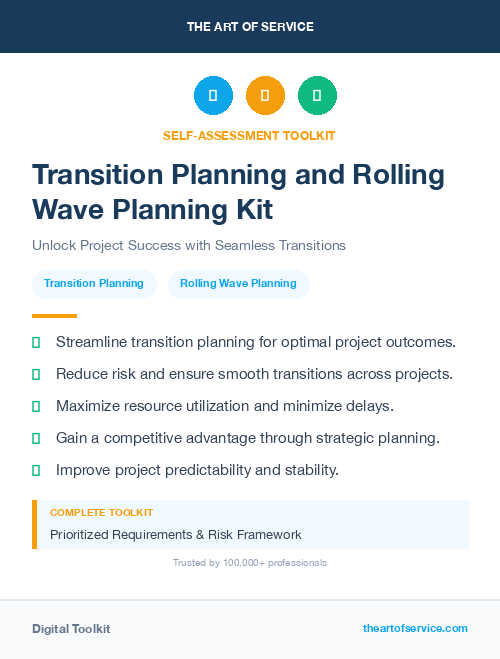 Transition Planning and Rolling Wave Planning Kit