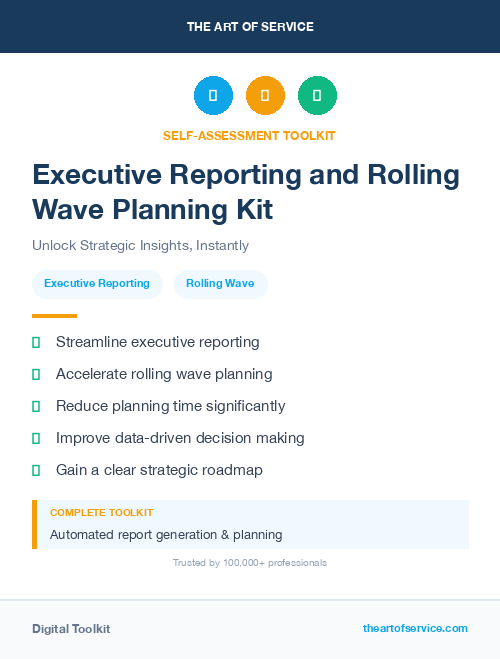 Executive Reporting and Rolling Wave Planning Kit