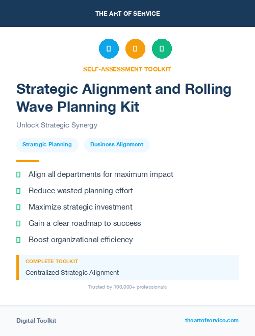 Strategic Alignment and Rolling Wave Planning Kit