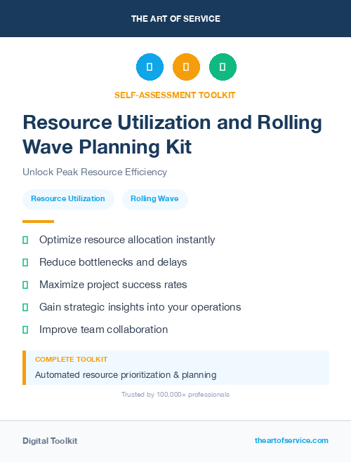 Resource Utilization and Rolling Wave Planning Kit
