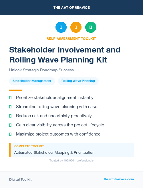 Stakeholder Involvement and Rolling Wave Planning Kit