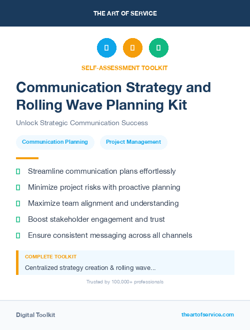 Communication Strategy and Rolling Wave Planning Kit