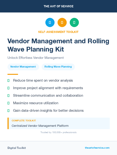 Vendor Management and Rolling Wave Planning Kit