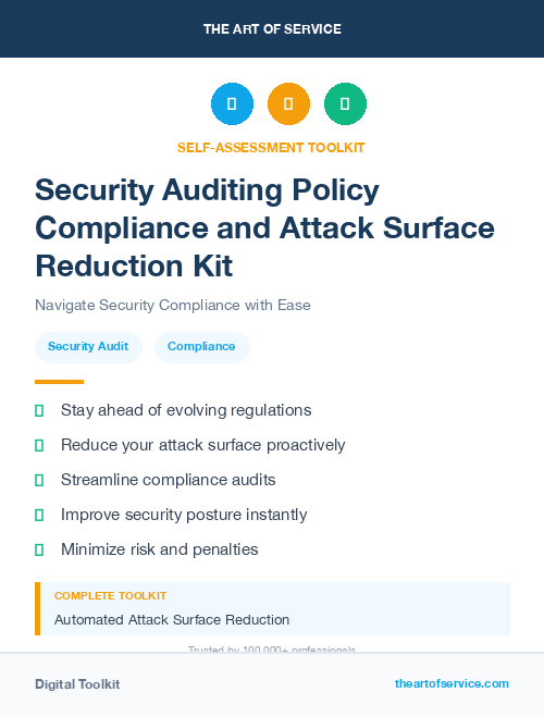 Security Auditing Policy Compliance and Attack Surface Reduction Kit