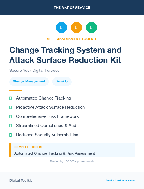 Change Tracking System and Attack Surface Reduction Kit