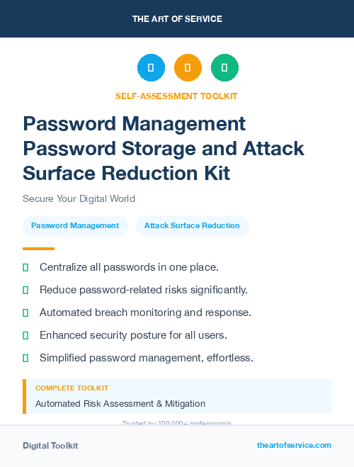 Password Management Password Storage and Attack Surface Reduction Kit
