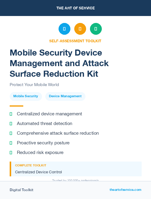 Mobile Security Device Management and Attack Surface Reduction Kit