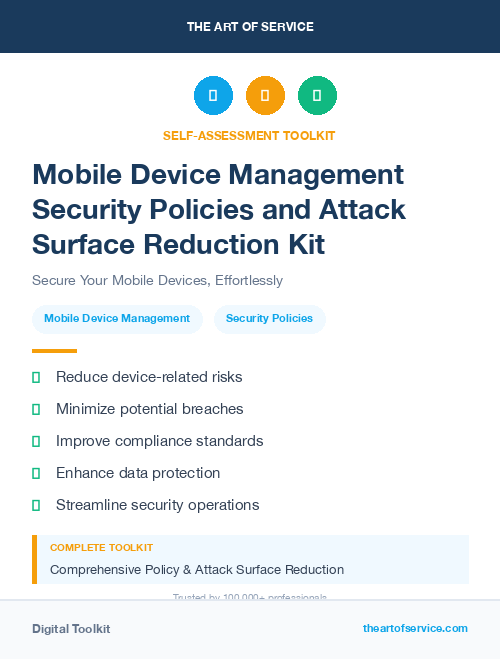 Mobile Device Management Security Policies and Attack Surface Reduction Kit