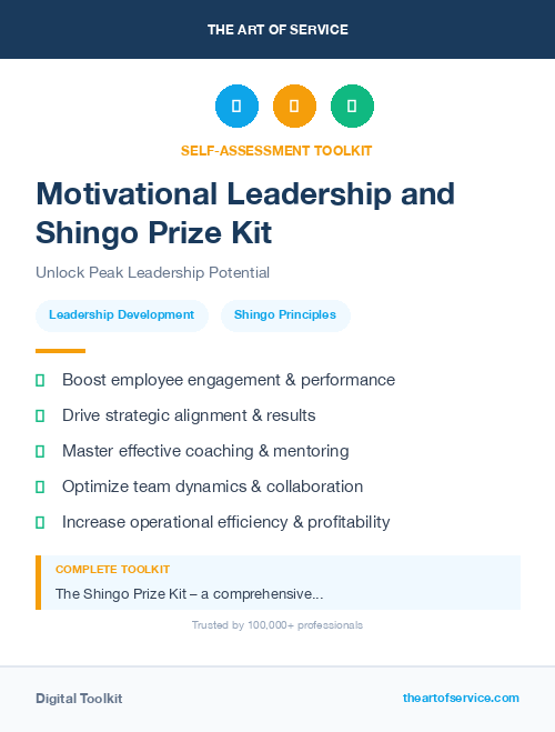 Motivational Leadership and Shingo Prize Kit