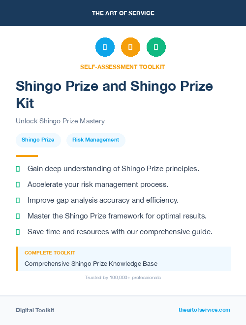 Shingo Prize and Shingo Prize Kit