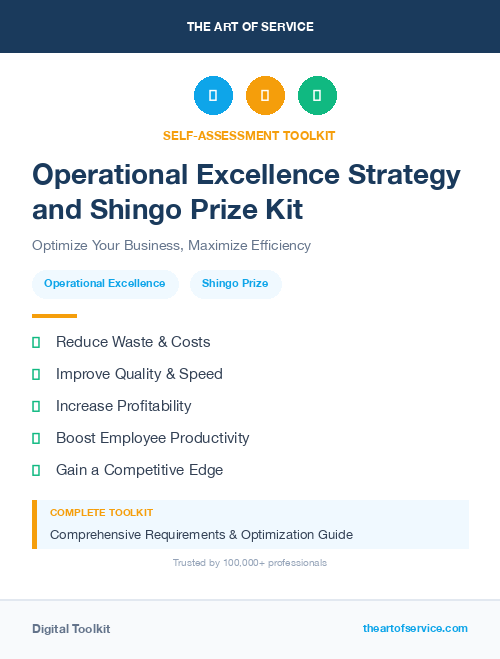 Operational Excellence Strategy and Shingo Prize Kit