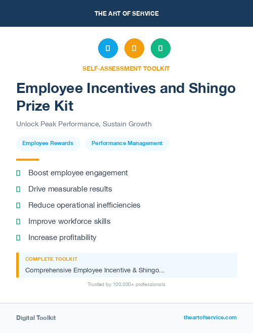 Employee Incentives and Shingo Prize Kit