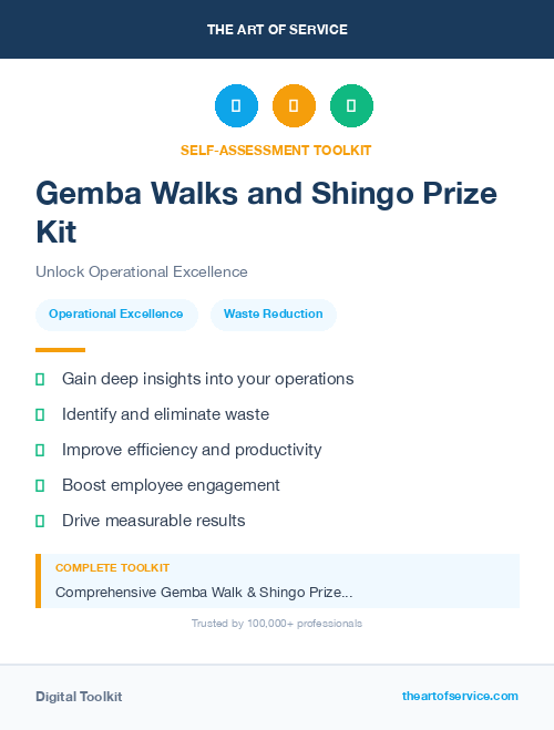 Gemba Walks and Shingo Prize Kit