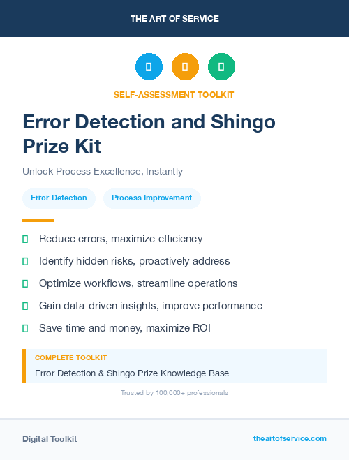Error Detection and Shingo Prize Kit