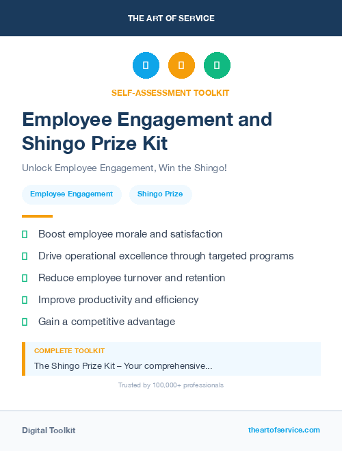 Employee Engagement and Shingo Prize Kit