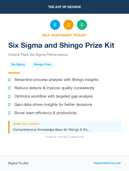 Six Sigma and Shingo Prize Kit