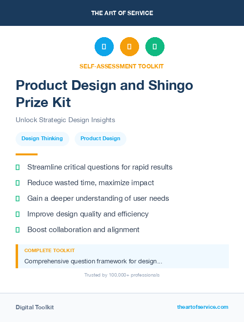Product Design and Shingo Prize Kit