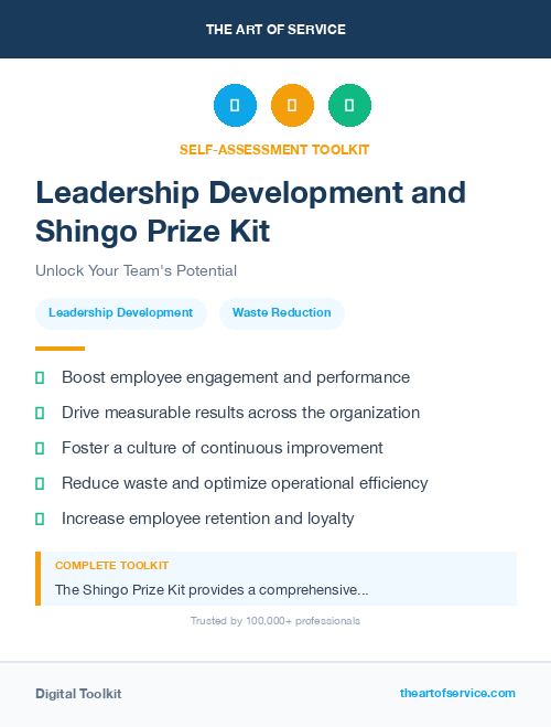 Leadership Development and Shingo Prize Kit