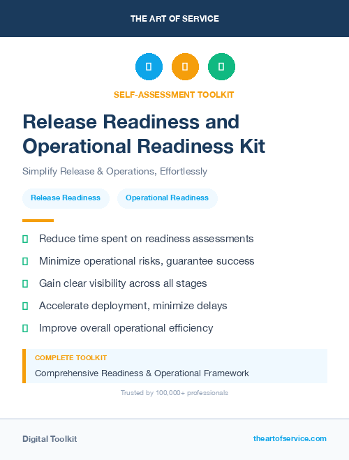 Release Readiness and Operational Readiness Kit