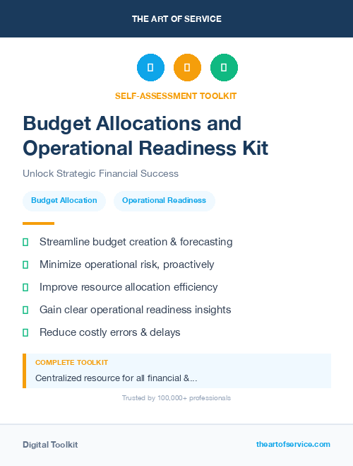 Budget Allocations and Operational Readiness Kit