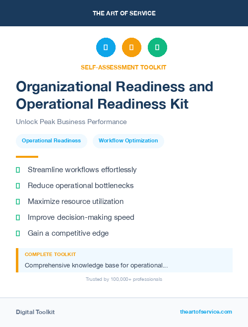 Organizational Readiness and Operational Readiness Kit