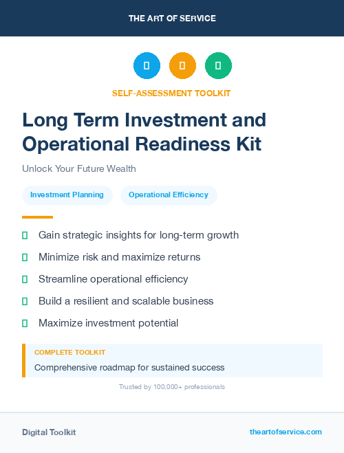 Long Term Investment and Operational Readiness Kit