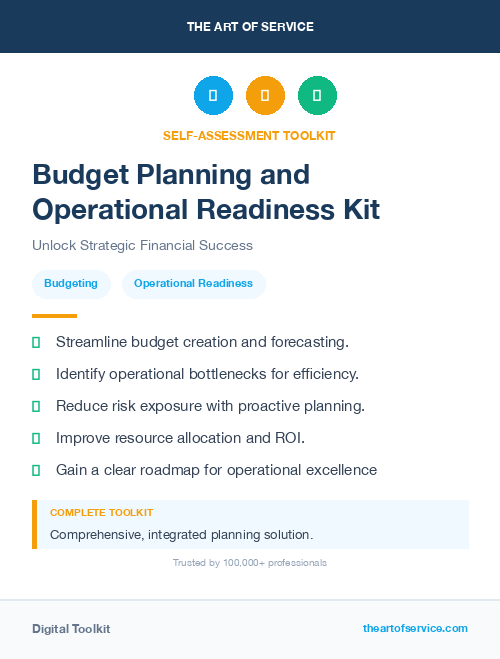 Budget Planning and Operational Readiness Kit