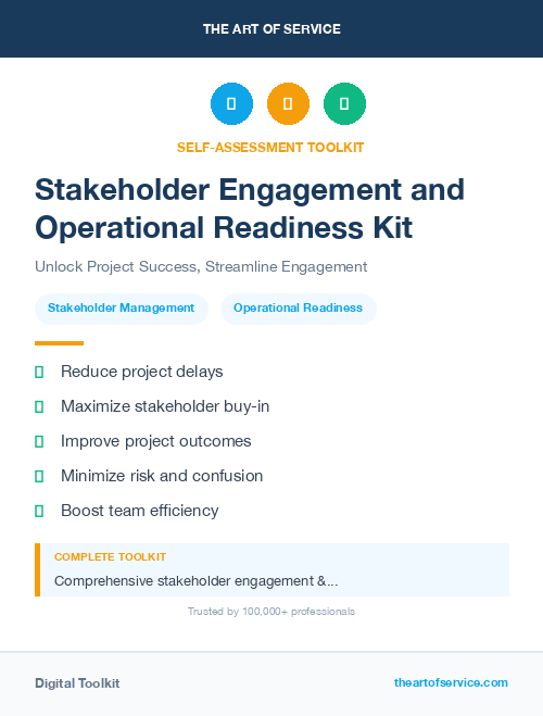 Stakeholder Engagement and Operational Readiness Kit