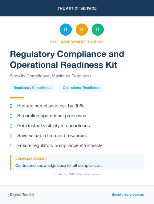 Regulatory Compliance and Operational Readiness Kit