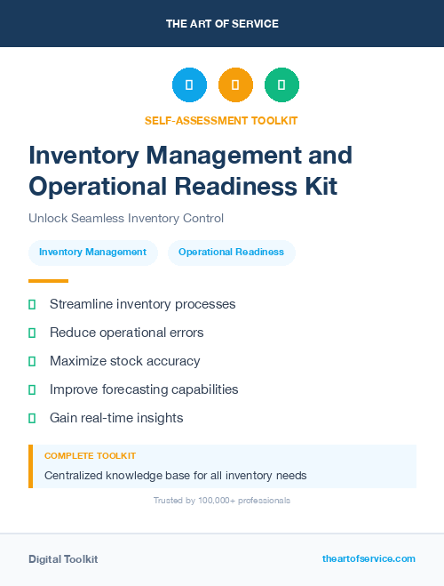 Inventory Management and Operational Readiness Kit