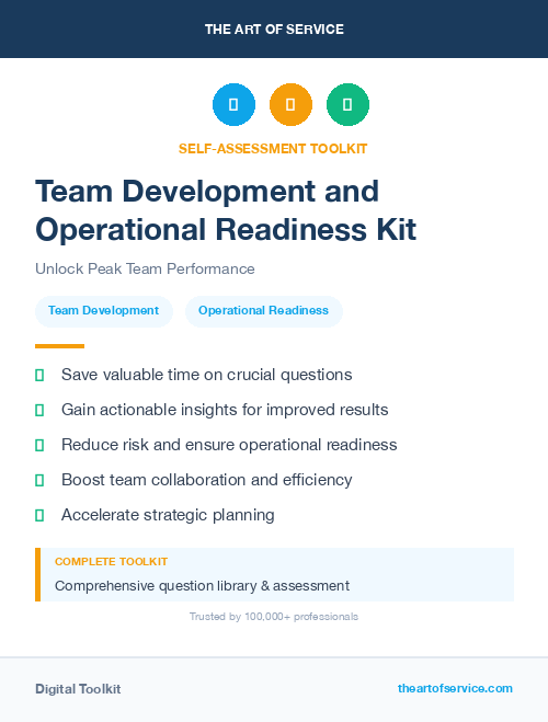Team Development and Operational Readiness Kit