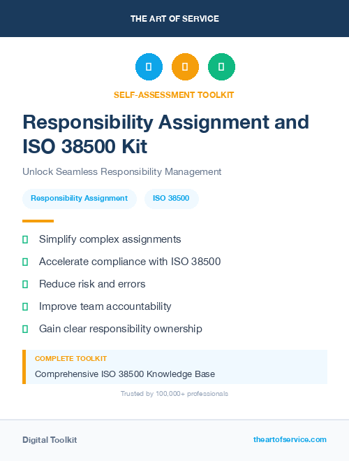 Responsibility Assignment and ISO 38500 Kit