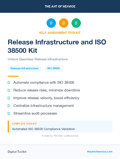 Release Infrastructure and ISO 38500 Kit