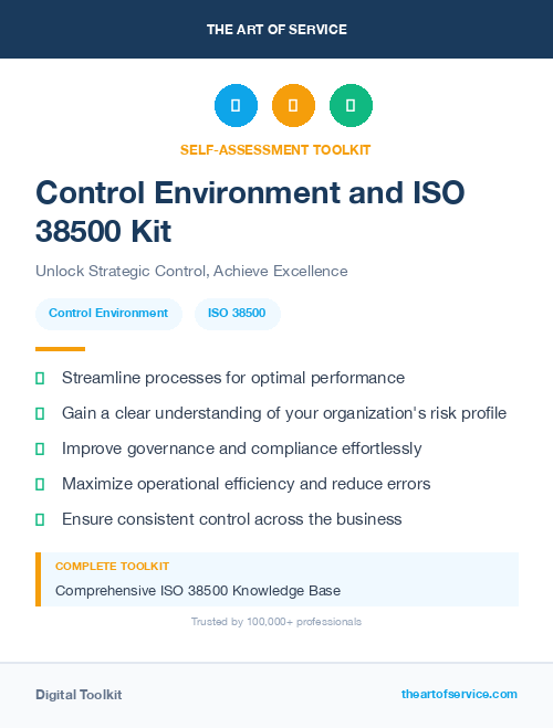 Control Environment and ISO 38500 Kit