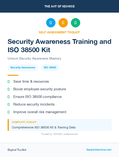 Security Awareness Training and ISO 38500 Kit