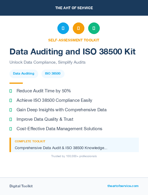 Data Auditing and ISO 38500 Kit
