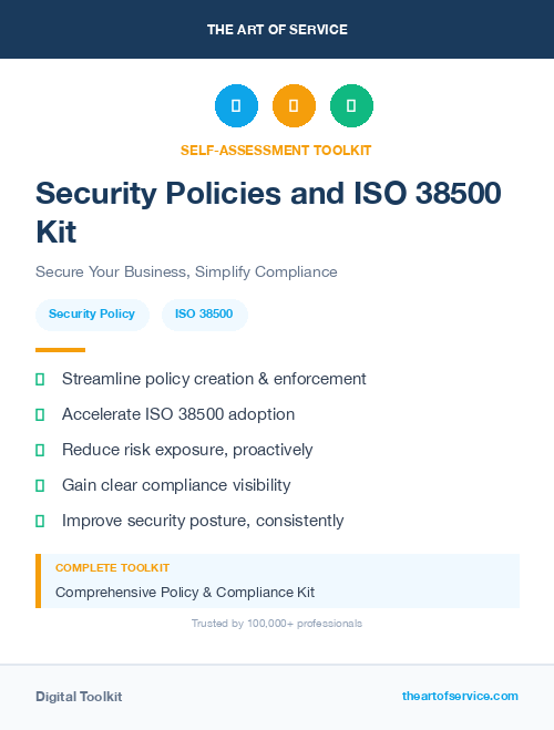 Security Policies and ISO 38500 Kit