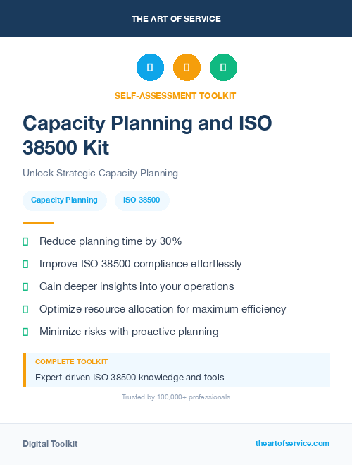 Capacity Planning and ISO 38500 Kit