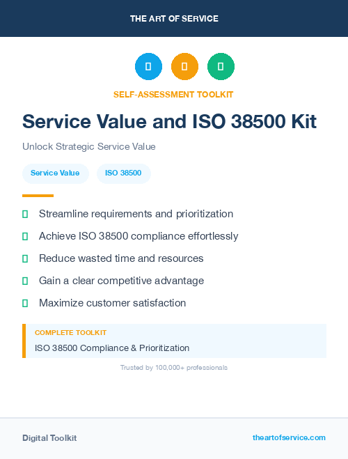 Service Value and ISO 38500 Kit