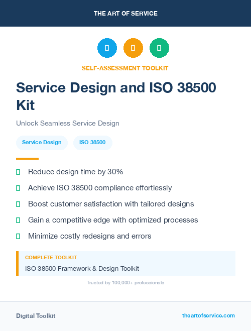 Service Design and ISO 38500 Kit