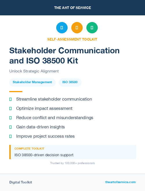 Stakeholder Communication and ISO 38500 Kit
