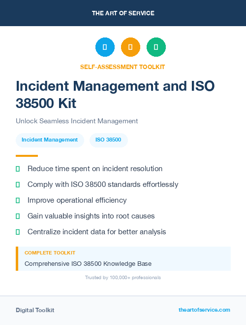 Incident Management and ISO 38500 Kit