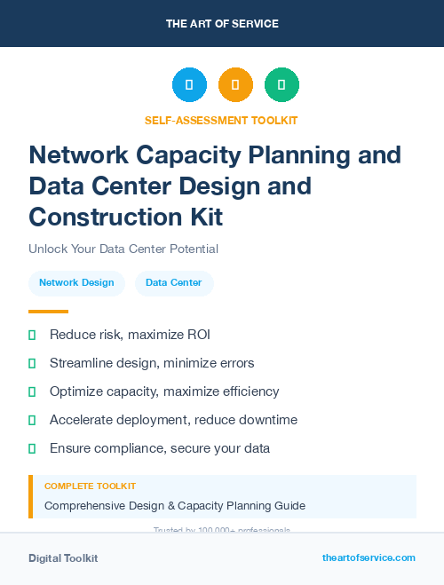 Network Capacity Planning and Data Center Design and Construction Kit