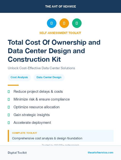 Total Cost Of Ownership and Data Center Design and Construction Kit