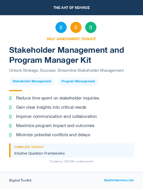 Stakeholder Management and Program Manager Kit