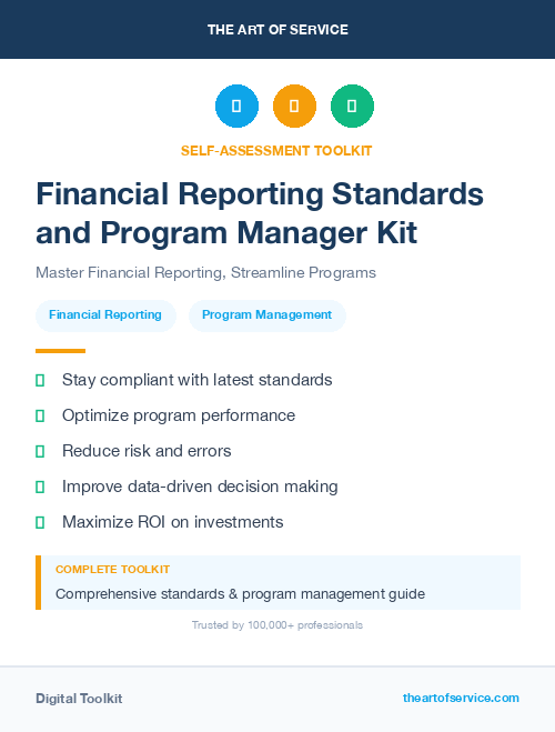 Financial Reporting Standards and Program Manager Kit