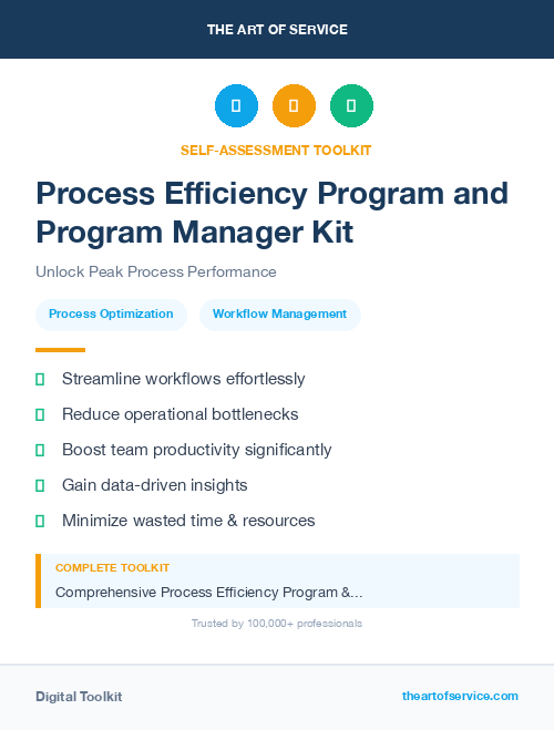 Process Efficiency Program and Program Manager Kit