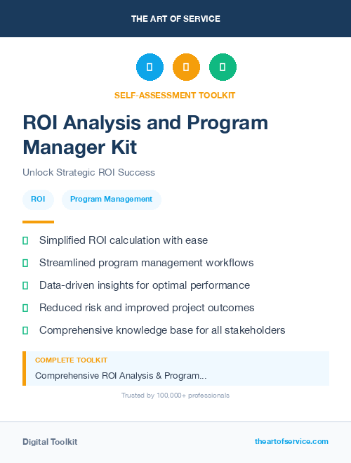 ROI Analysis and Program Manager Kit