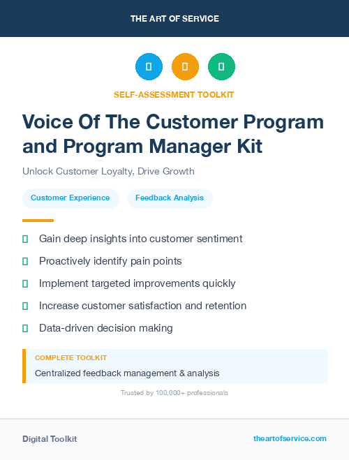 Voice Of The Customer Program and Program Manager Kit