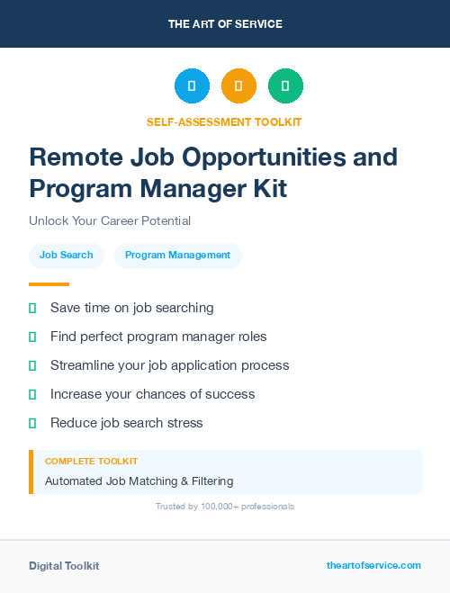 Remote Job Opportunities and Program Manager Kit